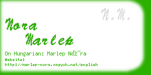 nora marlep business card